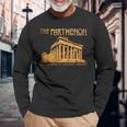 アクロポリスのパルテノン神殿 アテネ ギリシャ 長袖Tシャツ 高齢者への贈り物