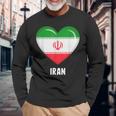 イラン国旗シャツ 長袖Tシャツ 高齢者への贈り物