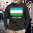 ウズベキスタン ウズベキスタン国旗 長袖tシャツ 長袖Tシャツ 高齢者への贈り物