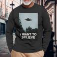 エイリアンufoアパレル「I Want To Believe」 長袖tシャツ 長袖Tシャツ 高齢者への贈り物