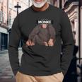 エステティック・モンク・ミーム・ファニー・モンキー・ラバー 長袖Tシャツ 高齢者への贈り物