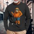 オランウータンゴルファー 長袖Tシャツ 高齢者への贈り物