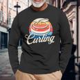 カーリング レトロ ヴィンテージ カーリングストーン 長袖Tシャツ 高齢者への贈り物