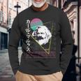 カール・マルクス 共産主義 共産主義 ヴェイパーウェーブ 美学 レトロ 80年代 長袖Tシャツ 高齢者への贈り物