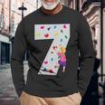 キッズ 7歳の誕生日パーティーケーキクライマークライムボルダリング 長袖Tシャツ 高齢者への贈り物