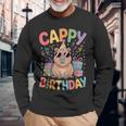 キャッピー・バースデー・カピバラ愛好家 バースデー・カピバラcappy Birthday 長袖Tシャツ 高齢者への贈り物