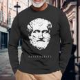 ギリシャ古代アリストテレス哲学 Aristotle Philosophy Greek Philosopher 長袖Tシャツ 高齢者への贈り物