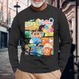 クレヨンしんちゃん アメコミ風のしんちゃん パーティタイム 長袖Tシャツ 高齢者への贈り物