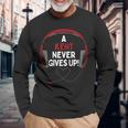ゲーム用引用句「A Kent Never Gives Up」ヘッドセット パーソナライズ 長袖Tシャツ 高齢者への贈り物