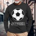 サッカー（サッカー部）Soccer 部活 クラブ【サッカーボール】スポーツ フットボール グッズ ウェア イラスト 長袖Tシャツ 高齢者への贈り物