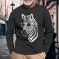 サングラス付きゼブラ おもしろゼブラ 長袖Tシャツ 高齢者への贈り物