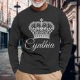シンシア女王 女王 名前 王冠 リーガル プリンセス 長袖Tシャツ 高齢者への贈り物
