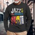 ジャズ・イット・アップ・アンド・インプロヴィーズ・ジャズ 長袖Tシャツ 高齢者への贈り物