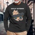 スケートボード猫sk8スケートボードで保存 長袖Tシャツ 高齢者への贈り物