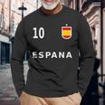 スペイン サッカー フットボール ナンバー10 10ファン 長袖Tシャツ 高齢者への贈り物