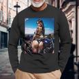 セクシーガールグラフィックtシャツ セクシーなラティーナガール&バイクビーチ。 長袖tシャツ 長袖Tシャツ 高齢者への贈り物