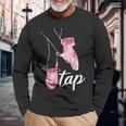 タップダンサー レトロフラワー タップダンサーデザイン タップダンス 長袖Tシャツ 高齢者への贈り物