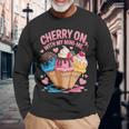 チェリー・オン・ウィズ・マイ・ミニ・ミー・アイスクリーム・ラブ 長袖Tシャツ 高齢者への贈り物