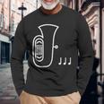 チューバ 楽器 吹奏楽 オーケストラ シンプル 音楽 長袖Tシャツ 高齢者への贈り物