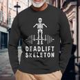 デッドリフトスケルトン-面白いジム 長袖Tシャツ 高齢者への贈り物