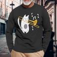 トロンボーン奏者 猫 トロンボーン奏者 音楽好き 長袖Tシャツ 高齢者への贈り物