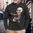 ドラミング スケルトン ドラム プレーヤー ドラマー パーカッション ドラム 長袖tシャツ 長袖Tシャツ 高齢者への贈り物