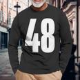 ナンバーフォーティーエイト 48 スポーツチーム制服 誕生日 48 長袖Tシャツ 高齢者への贈り物