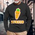 ニンジン 人参 Ninjin『Oyasai お野菜』ゆるくて かわいい キャラクター 面白い 長袖Tシャツ 高齢者への贈り物