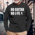 ノーギターノーライフ ギター好き ギター エレキギター ポップ音楽 ロック音楽 軽音部 バンド 長袖Tシャツ 高齢者への贈り物