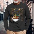 バストキャット ラーメン エジプト エジプト神話 女神バステット 長袖Tシャツ 高齢者への贈り物