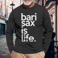 バリトンサックス サックスプレイヤー サックスフォニストギフト 長袖Tシャツ 高齢者への贈り物