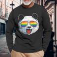 パンダ ゲイプライド Lgbt レインボーフラッグ サングラス Lgbtqギフト 長袖Tシャツ 高齢者への贈り物