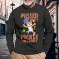 ピックルボール 猫 ミスショット ピクルス ザ・パドルプレイヤー 長袖Tシャツ 高齢者への贈り物