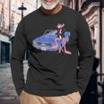 ピンクパンサー ヴィンテージ 1964 コンバーチブル 車 クール キャット 長袖Tシャツ 高齢者への贈り物
