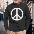 ピースサイン ピースサイン ピースサイン Peace 長袖Tシャツ 高齢者への贈り物