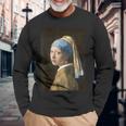 フェルメール【真珠の耳飾りの少女】贈り物 ギフト 長袖Tシャツ 高齢者への贈り物