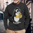 フレンチホルン奏者 ペンギン好き 音楽 フレンチホルン 長袖Tシャツ 高齢者への贈り物