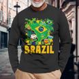 ブラジル国旗衣装のアイデア ブラジル&ブラジルの国旗 長袖Tシャツ 高齢者への贈り物