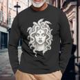 メデューサ ゴシック 女神 蛇 タトゥー 長袖Tシャツ 高齢者への贈り物