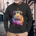 モルモット ユニコーン ギニコーン 面白い ペット モルモット好き 長袖tシャツ 長袖Tシャツ 高齢者への贈り物