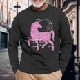 ユニコーン 解剖学 面白い ユニコーンの解剖学 長袖Tシャツ 高齢者への贈り物