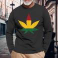 レゲエtシャツとラスタカラーtシャツ メンズ 長袖Tシャツ 高齢者への贈り物