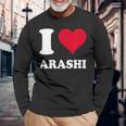 レッドハート I Love Arashi 長袖Tシャツ 高齢者への贈り物