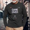 レトロアーケードゲームオーバーゲーム 長袖Tシャツ 高齢者への贈り物