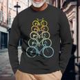 レトロビンテージ自転車モチーフの自転車モチーフ。 長袖Tシャツ 高齢者への贈り物