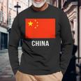 中国国旗シャツ 長袖Tシャツ 高齢者への贈り物