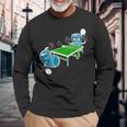 卓球 おもしろビール ピンポン 長袖Tシャツ 高齢者への贈り物