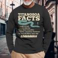 古代最強蛇ティタノボア解説 Titanoboa Facts 恐竜時代雑学 科学学習 長袖Tシャツ 高齢者への贈り物