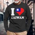 台湾の誇り 台湾のルーツ I Love Taiwan 台湾国旗 長袖Tシャツ 高齢者への贈り物