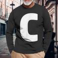 文字c 大文字 アルファベット モノグラム イニシャル 長袖Tシャツ 高齢者への贈り物